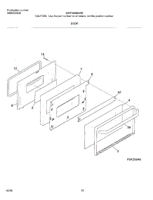11 - Door parts for Frigidaire Range MGF336BGWE from AppliancePartsPros.com