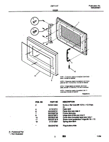 03 - Door parts for Frigidaire Microwave DMT103T1W1 from AppliancePartsPros.com