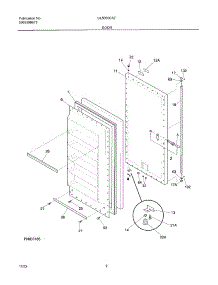 03 - Door parts for Frigidaire Freezer UL5000CA7 from AppliancePartsPros.com