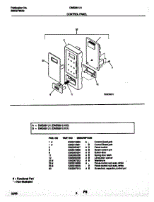02 - Control Panel parts for Frigidaire Microwave DMS081U1S1 from AppliancePartsPros.com