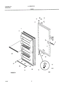 03 - Door parts for Frigidaire Freezer UL1293ECW10 from AppliancePartsPros.com