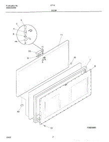 03 - Door parts for Frigidaire Freezer CF181 from AppliancePartsPros.com