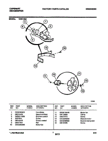 03 - Fan parts for Frigidaire Dehumidifier CDH13E2 from AppliancePartsPros.com