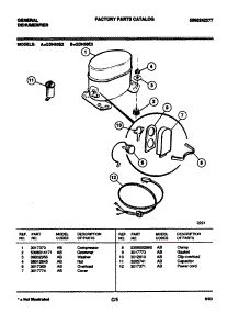 05 - Compressor parts for Frigidaire Freezer GDH50E2 from AppliancePartsPros.com