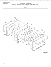 09 - Door parts for Frigidaire Range FEF367CGSB from AppliancePartsPros.com