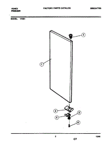 03 - Door parts for Frigidaire Freezer VV201 from AppliancePartsPros.com