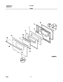 09 - Door parts for Frigidaire Range FEF316BQB from AppliancePartsPros.com