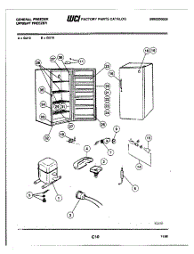 03 - Door / Cabinet / System parts for Frigidaire Freezer GU16 from AppliancePartsPros.com