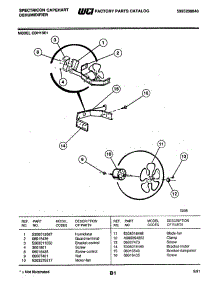 03 - Fan parts for Frigidaire Dehumidifier CDH13E1 from AppliancePartsPros.com