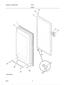 03 - Door parts for Crosley Freezer FMR12 from AppliancePartsPros.com