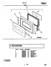 03 - Door parts for Frigidaire Microwave DMT113U1B0 from AppliancePartsPros.com