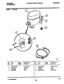 05 - Compressor parts for Frigidaire Dehumidifier CDH15E2 from AppliancePartsPros.com