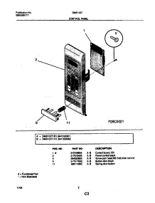 02 - Control Panel parts for Frigidaire Microwave DMS103T1H1 from AppliancePartsPros.com
