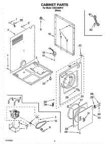 02 - Cabinet Parts parts for Whirlpool Dryer CEDC392PQ1 from AppliancePartsPros.com