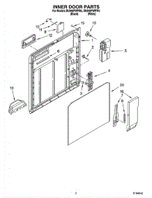 02 - Inner Door Parts parts for Whirlpool Dishwasher DU948PWPW0 from AppliancePartsPros.com
