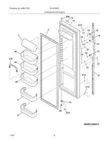 05 - Refrigerator Door parts for Frigidaire Refrigerator GLHS238ZDB3 from AppliancePartsPros.com