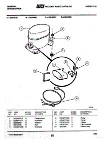 06 - Compressor parts for Frigidaire Freezer GDH40E2 from AppliancePartsPros.com