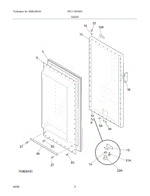 03 - Door parts for White Westinghouse Freezer WFU1150EW0 from AppliancePartsPros.com