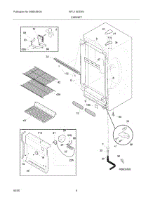 05 - Cabinet parts for White Westinghouse Freezer WFU1150EW0 from AppliancePartsPros.com