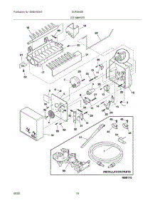 19 - Ice Maker parts for Frigidaire Refrigerator GLRS64ZEQ5 from AppliancePartsPros.com