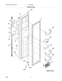 03 - Freezer Door parts for Frigidaire Refrigerator GLHS38EEPB5 from AppliancePartsPros.com