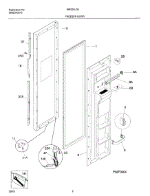03 - Freezer Door parts for Frigidaire Refrigerator MRS26LGJQ2 from AppliancePartsPros.com