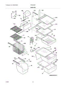 09 - Shelves parts for Frigidaire Refrigerator FRSHS5EFB0 from AppliancePartsPros.com