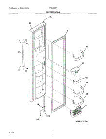 03 - Freezer Door parts for Frigidaire Refrigerator FRSHS5EFW0 from AppliancePartsPros.com