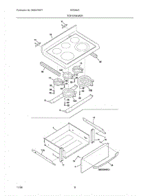 07 - Top / Drawer parts for Crosley Range BES384ES4 from AppliancePartsPros.com