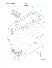 05 - Cabinet parts for Frigidaire Freezer CF157 from AppliancePartsPros.com