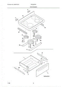 07 - Top / Drawer parts for Crosley Range BES322ES6 from AppliancePartsPros.com