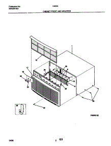 03 - Cabinet Front And Wrapper parts for Frigidaire Air Conditioner HA50A from AppliancePartsPros.com