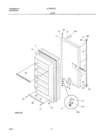 03 - Door parts for Frigidaire Freezer UL2494ECW11 from AppliancePartsPros.com