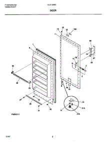 03 - Door parts for Frigidaire Freezer UL2100ECW0 from AppliancePartsPros.com