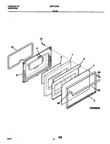 15 - Door parts for Frigidaire Range MGF322BBDB from AppliancePartsPros.com