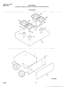 11 - Top / Drawer parts for Frigidaire Range MGF354BFDC from AppliancePartsPros.com