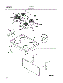 07 - Top / Drawer parts for Frigidaire Range FEF303CWB from AppliancePartsPros.com
