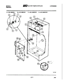 07 - Cabinet parts for Frigidaire Freezer UFL1950CW2 from AppliancePartsPros.com