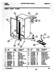 03 - Cabinet parts for Frigidaire Freezer VR161 from AppliancePartsPros.com