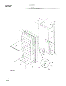 03 - Door parts for Frigidaire Freezer UL5000ECW7 from AppliancePartsPros.com