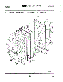 03 - Door parts for Frigidaire Freezer UFL1950ECW1 from AppliancePartsPros.com