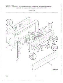 03 - Backguard parts for Frigidaire Range FEF358CFSB from AppliancePartsPros.com