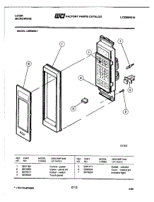 02 - Control Panel parts for Frigidaire Microwave LMW850-1 from AppliancePartsPros.com