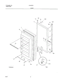 03 - Door parts for Frigidaire Freezer UL4000ECW5 from AppliancePartsPros.com