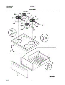 07 - Top / Drawer parts for Frigidaire Range FEF316BQB from AppliancePartsPros.com
