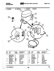 05 - Compressor parts for Frigidaire Freezer GDH50E1 from AppliancePartsPros.com