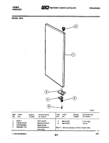 02 - Door parts for Frigidaire Freezer VR16 from AppliancePartsPros.com