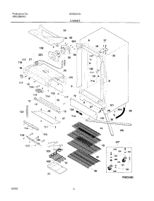 05 - Cabinet parts for Frigidaire Freezer GDR22CWL3 from AppliancePartsPros.com