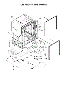 Tub And Frame Parts parts for Whirlpool Dishwasher WDTA75SAHZ0 from AppliancePartsPros.com