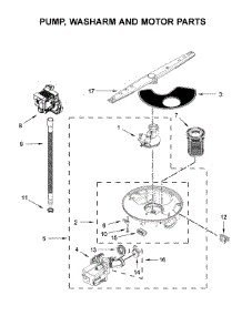 Pump, Washarm And Motor Parts parts for Whirlpool Dishwasher WDF330PAHS3 from AppliancePartsPros.com